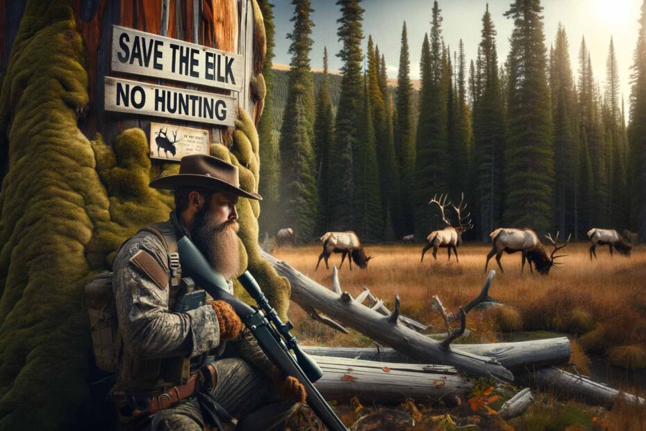Elk Hunt Image from Digging Deeper Blog in Gallatin Gateway Gravel Pit, Montana.