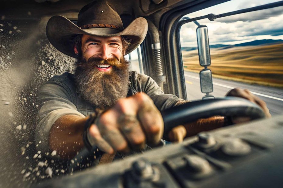 Road Rage Image from Digging Deeper Blog in Gallatin Gateway Gravel Pit, Montana.
