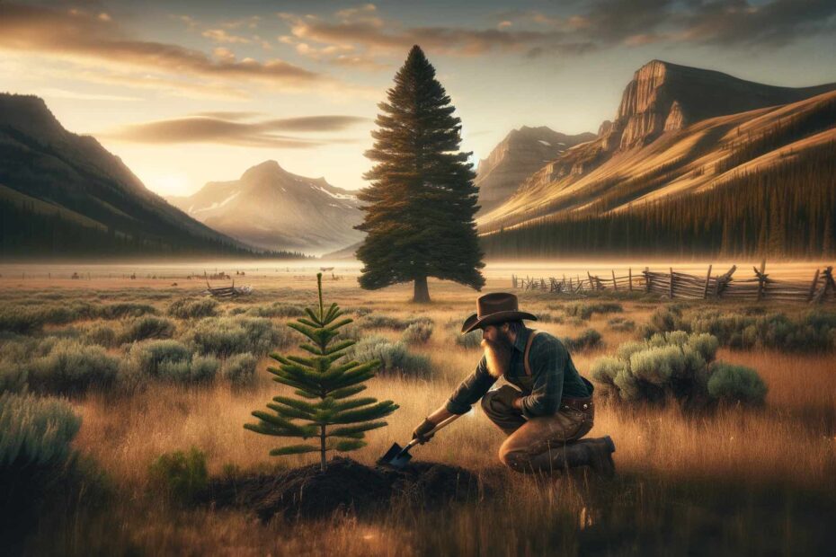 Planting trees of promise from Digging Deeper Blog in Gallatin Gateway Gravel Pit, Montana.